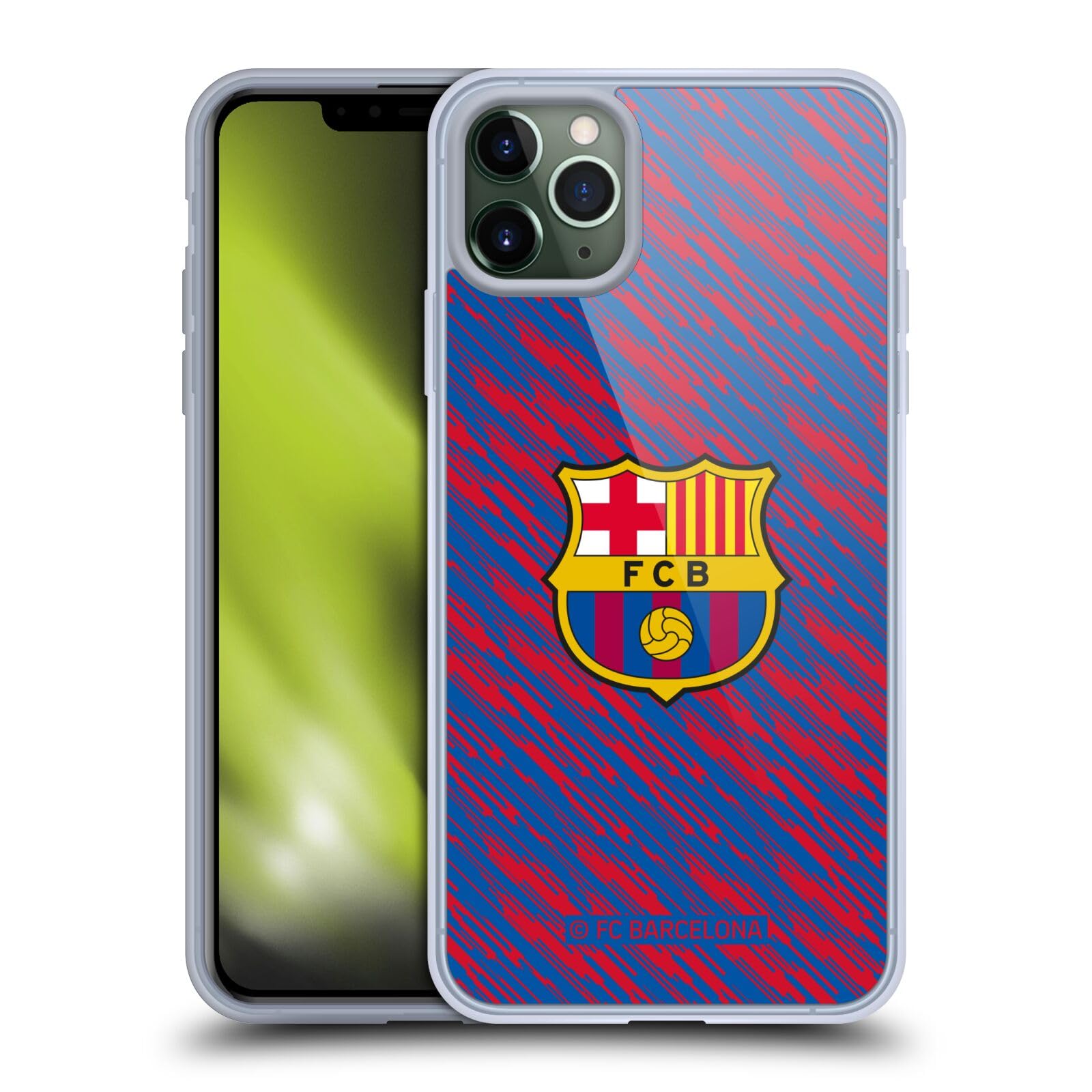 Official FC Barcelona Glitch Crest iPhone 11 Pro Max Case - Soft Gel Phone Cover with Licensed Team Design - Perfect for Soccer Fans, Game Days & Showcasing Team Pride