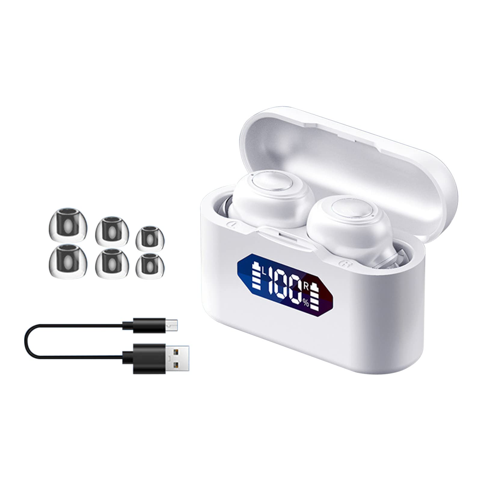 Wireless Bluetooth Headset with Metal Charging Case - Compact & Stylish Design, Digital Display TA2 - Perfect for Workouts, Commuting & Hands-Free Calling