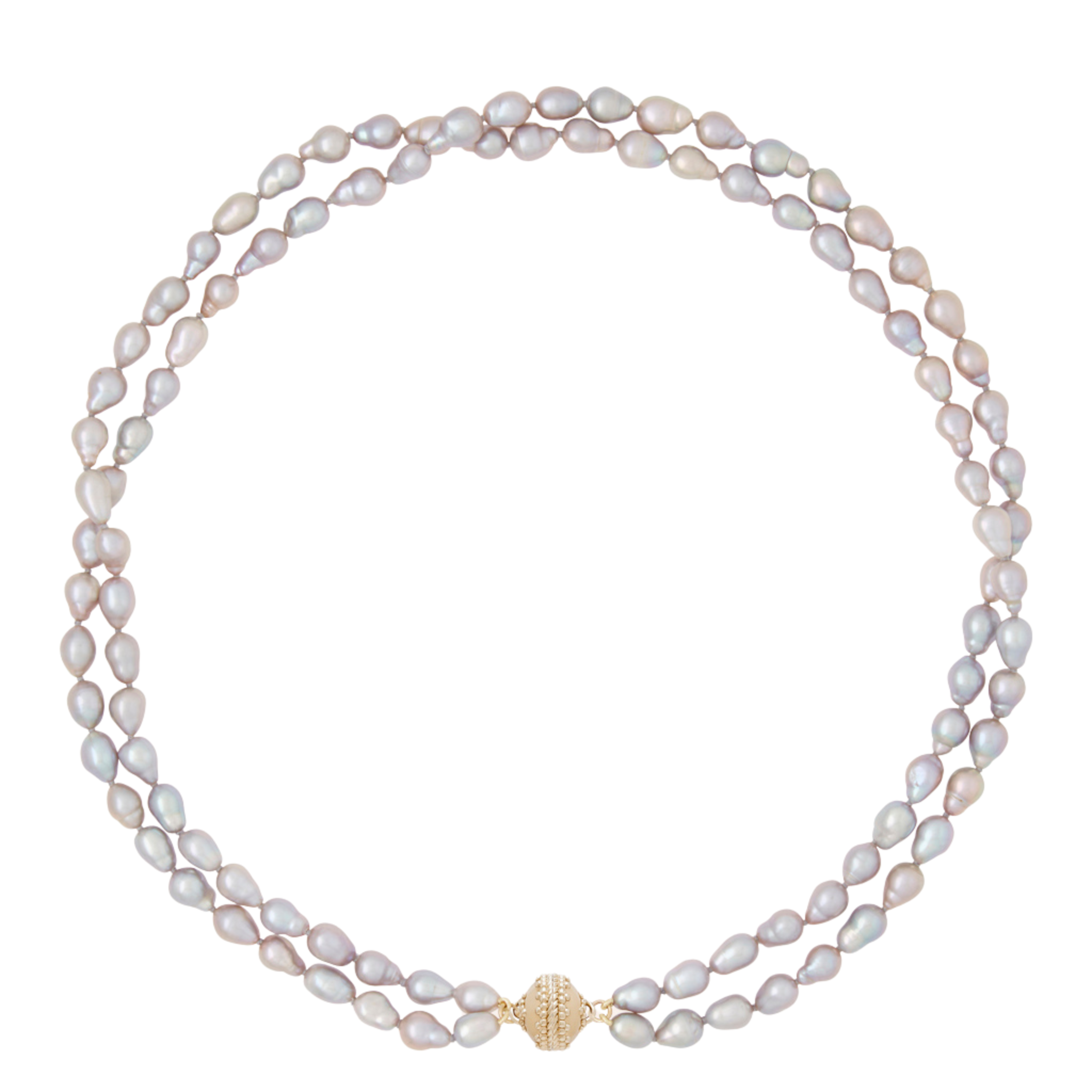 Clara Williams Baroque Grey Pearl Double Strand Necklace - Elegant Vintage Jewelry for Women, Perfect for Weddings, Parties & Special Occasions