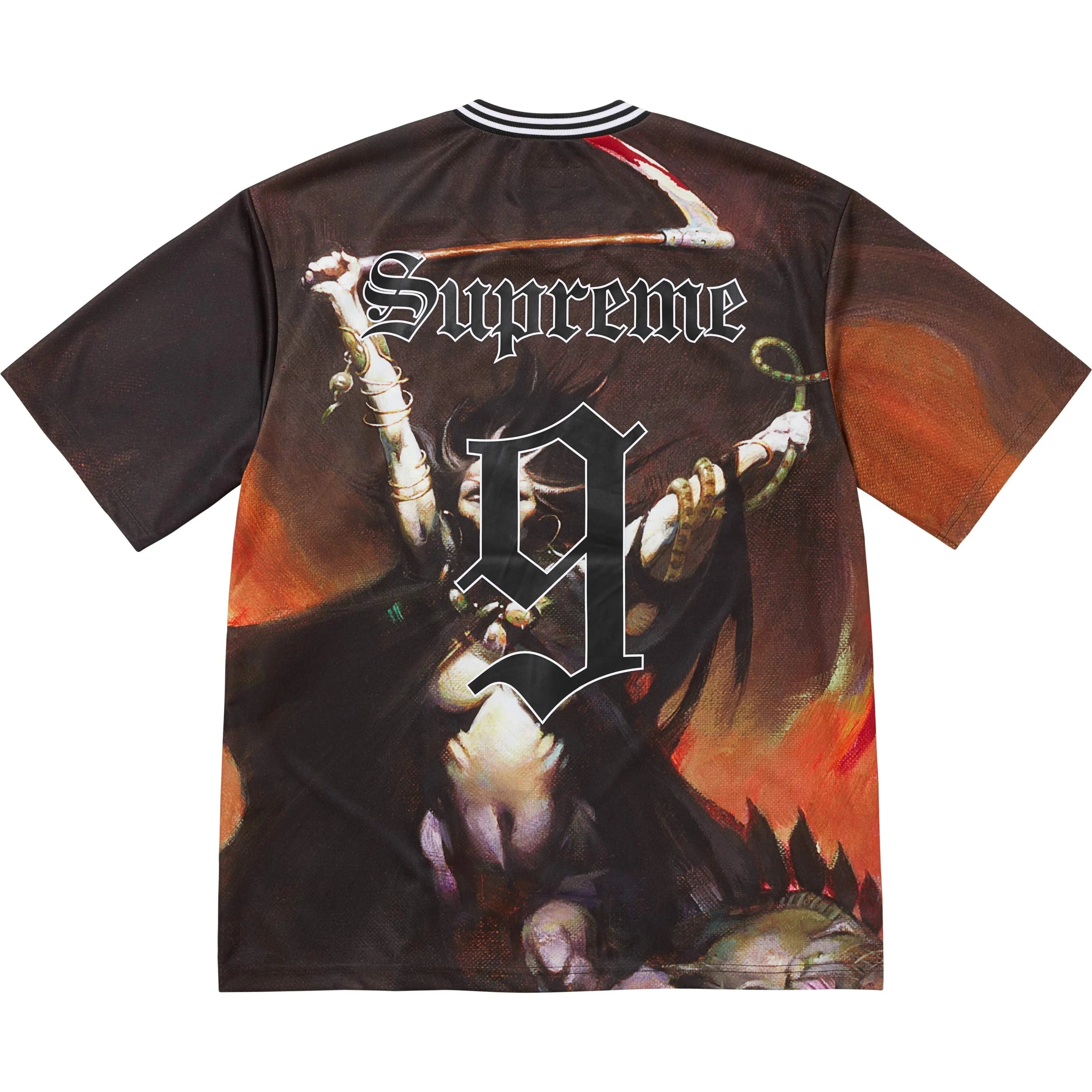 Supreme Frank Frazetta Soccer Jersey - Women's Vintage Fantasy Art Football Shirt with Scythe Design - Perfect for Cosplay, Halloween Costumes & Soccer Fans