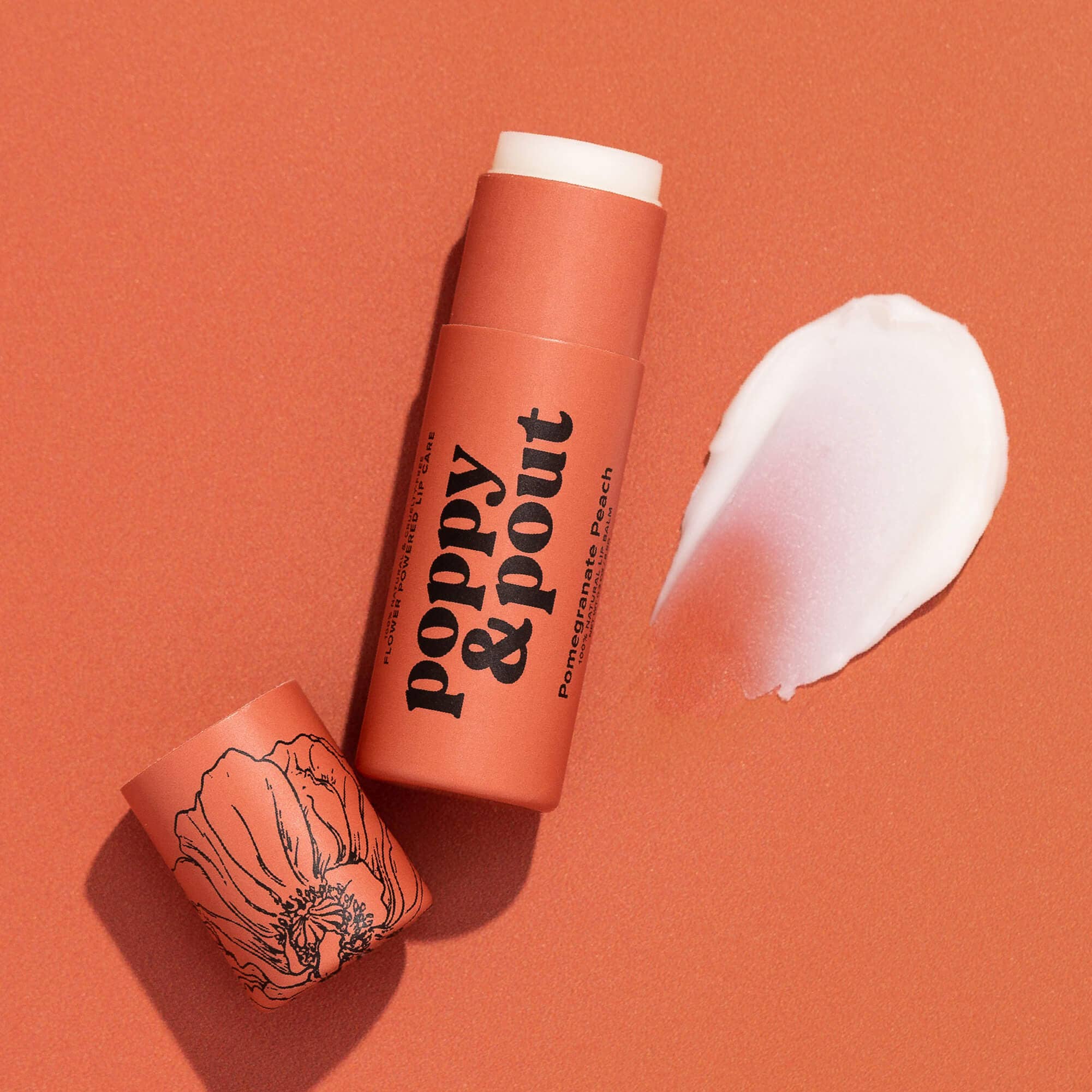 Natural Pomegranate Peach Lip Balm - Moisturizing & Nourishing Lip Care for Dry, Chapped Lips - Perfect for Winter, Outdoor Activities & Daily Use