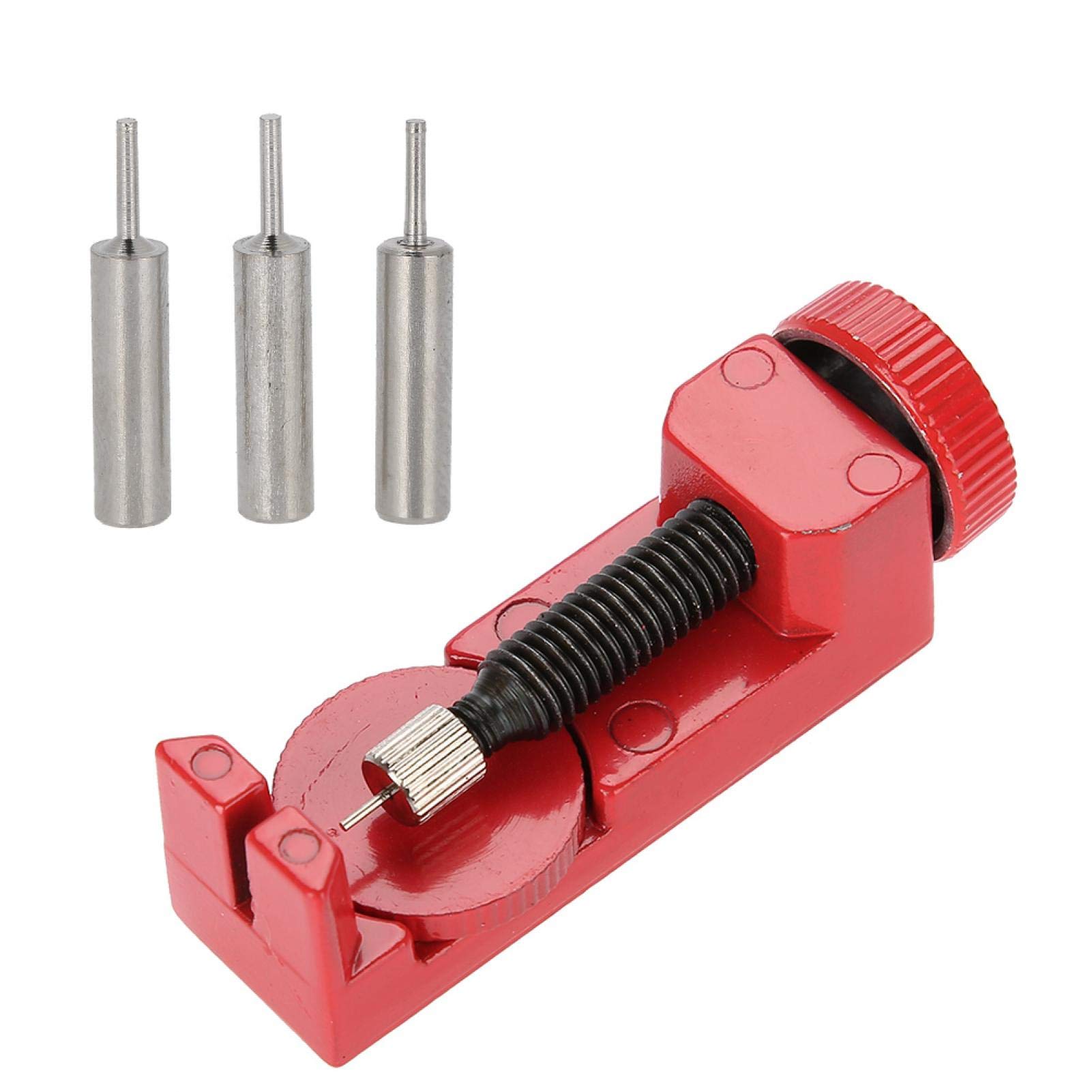 Professional Watch Link Removal Tool Kit - Adjustable Watch Band Pin Remover & Bracelet Sizing Tool | Portable Watch Strap Repair Kit for Bracelet Adjustment, Watch Maintenance & DIY Watch Repair (Red) | Perfect for Watch Enthusiasts, Jewelers & Home Repair