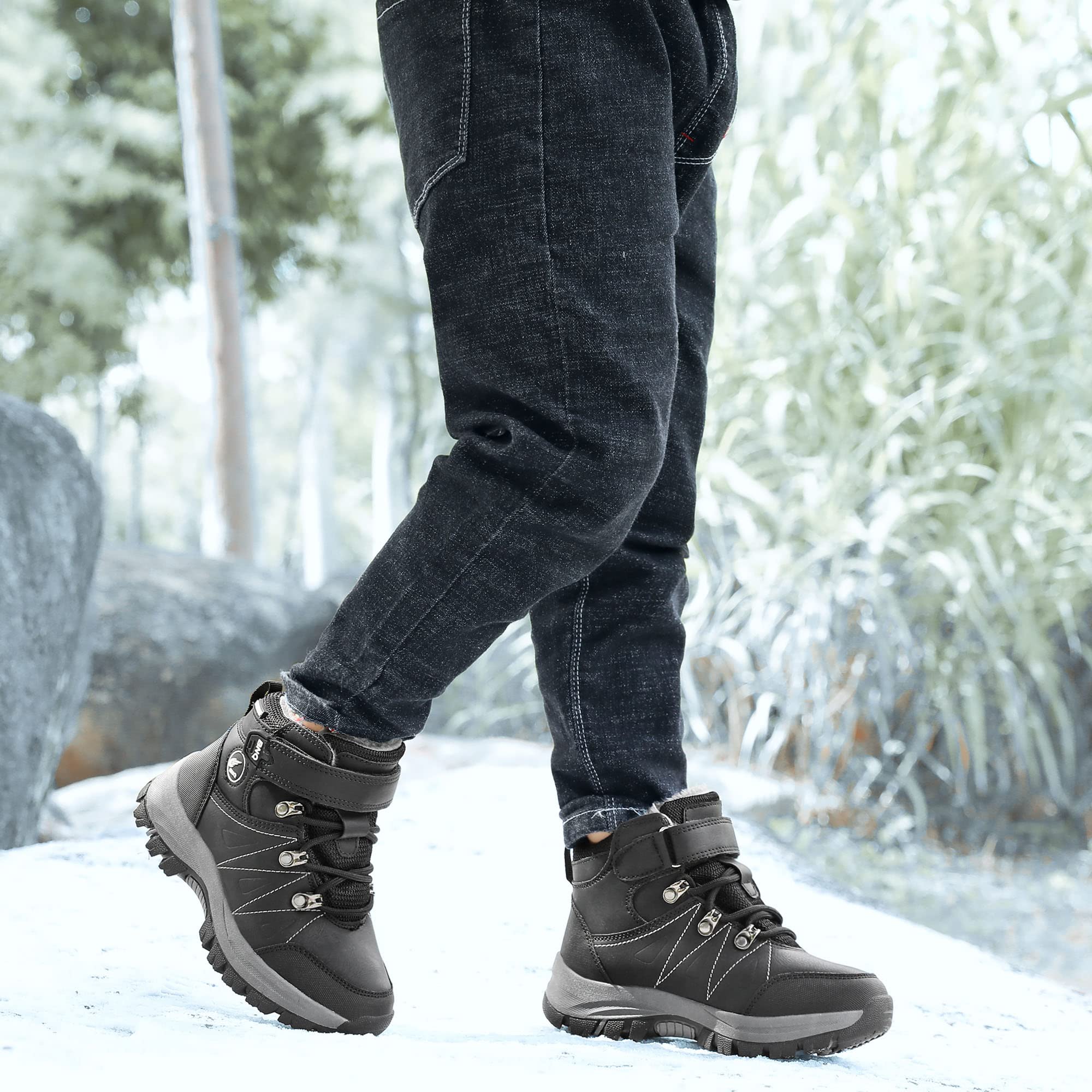 Gyeice Kids Snow Boots for Boys & Girls - Waterproof Winter Boots with Non-Slip Sole, Warm Hiking Shoes for Outdoor Activities (Toddler/Little Kid/Big Kid) - Perfect for Snow Play, Winter Walks & Cold Weather Adventures