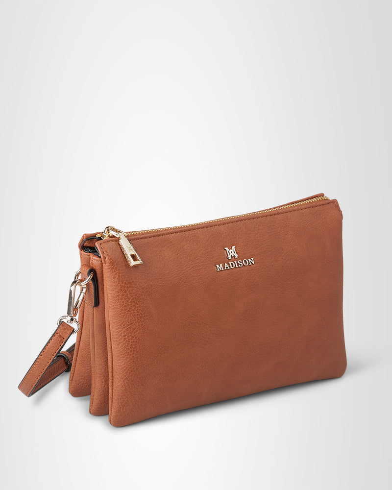 Avery 3 Compartment Crossbody Bag for Women - Lightweight Travel Purse with Adjustable Strap, Perfect for Daily Use, Shopping & Travel Accessories