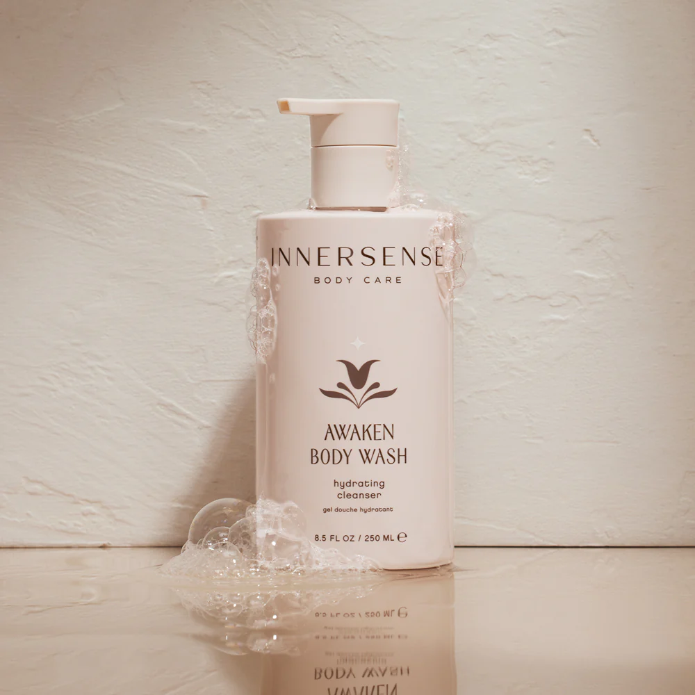 INNERSENSE Organic Beauty Awaken Hydrating Body Wash - Sulfate Free, Vegan & Cruelty Free - For Dry & Sensitive Skin - Perfect for Daily Shower & Spa Relaxation