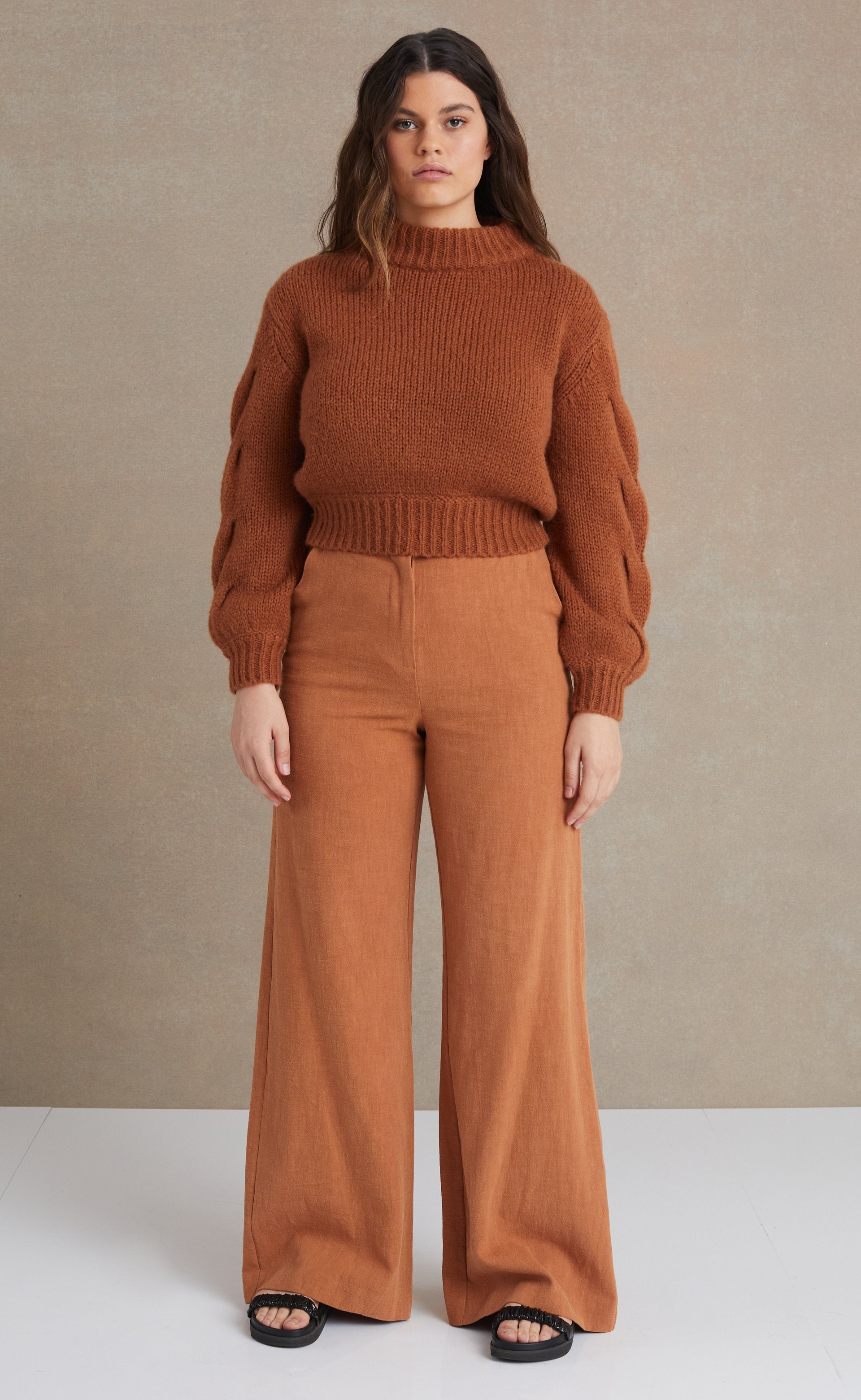 Blaire Women's High Waist Skinny Pants in Copper - Stylish & Comfortable for Work, Office & Casual Wear