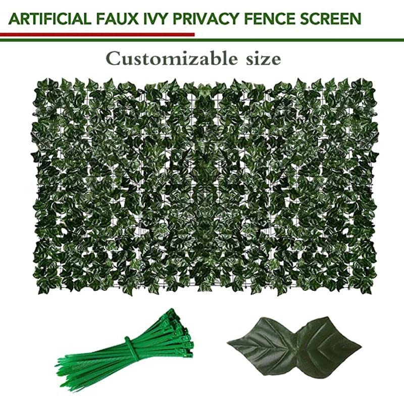 Artificial Privacy Screening Leaves for Outdoor Gardens - 200x600cm UV Resistant Faux Hedge Panel - Perfect for Patio, Fence, and Balcony Decor
