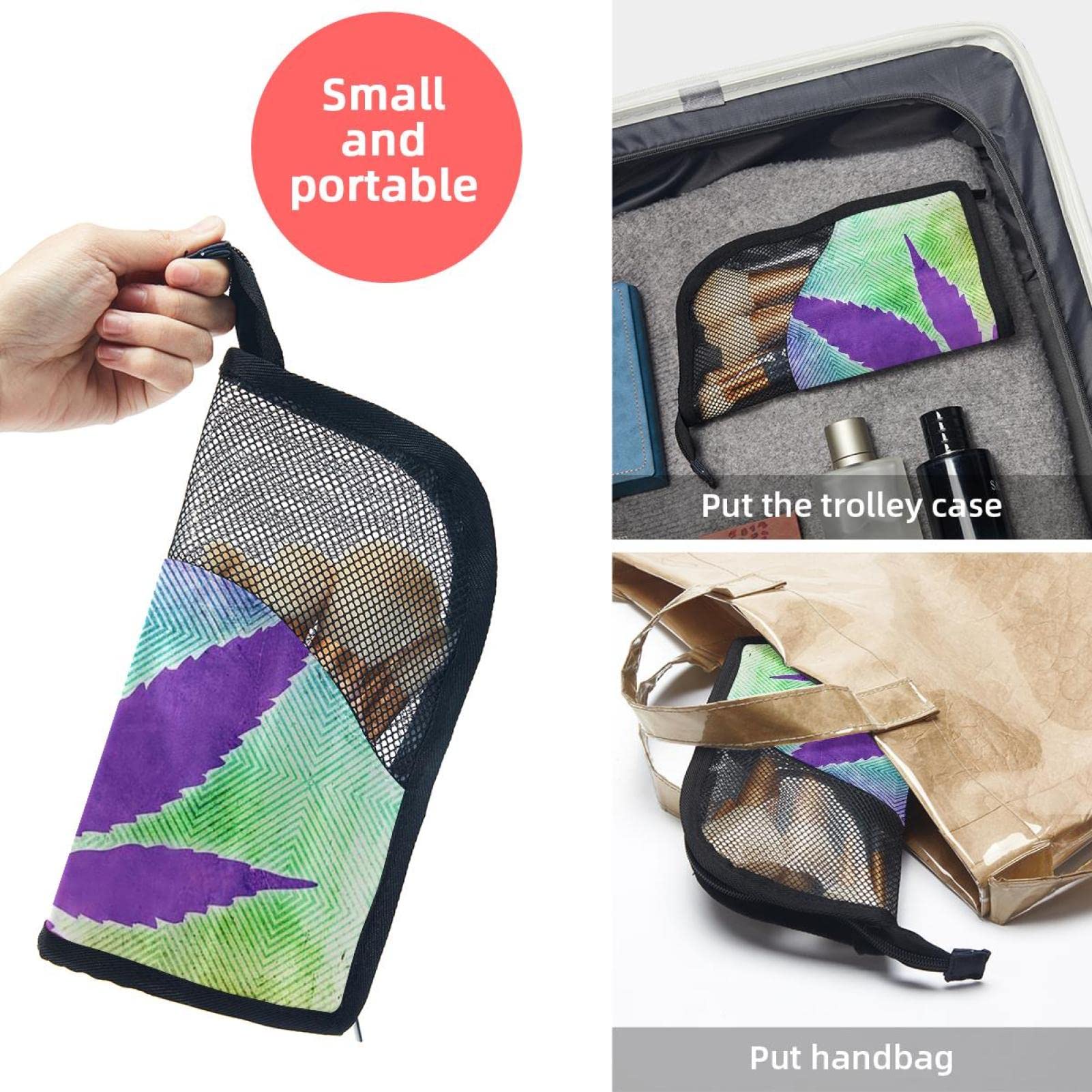 Vintage Plant Purple Leaves Makeup Brush Organizer Bag with 12 Brush Holder - Portable Cosmetic Brush Case for Travel, Home & Professional Makeup Artist Kit