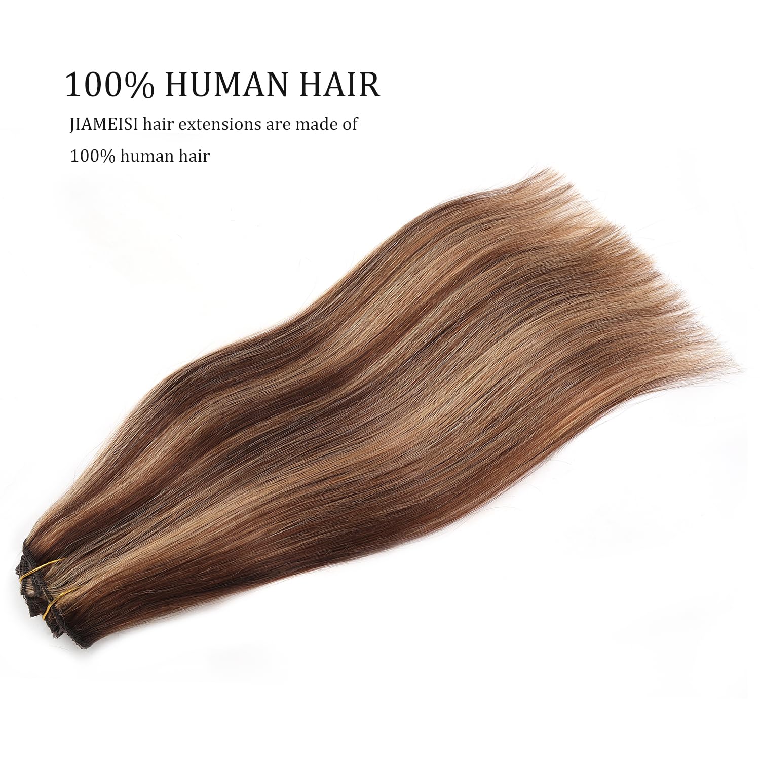 Clip in Human Hair Extensions 14inch - 8pcs 120g Real Human Hair Extensions Straight with 4/27 Balayage (Strawberry Blonde to Medium Brown) - Perfect for Daily Styling, Volume Boost & Special Occasions