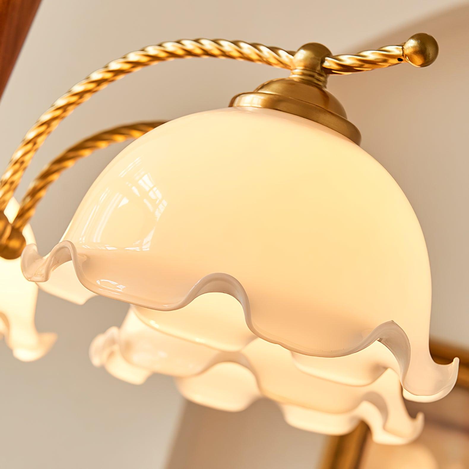 Elegant Milky Flower Chandelier - Crystal Ceiling Light Fixture for Dining Room, Bedroom & Living Room Decor