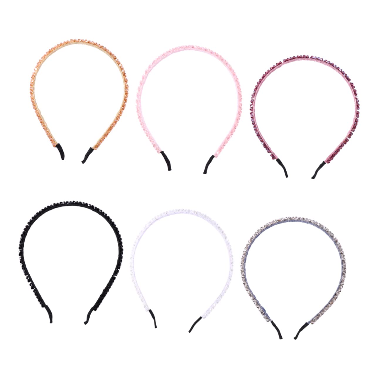 KALLORY 6-Piece Handmade Beaded Hair Accessories Set - Crystal Rhinestone Headbands for Women, Bridal Tiaras & Girls Hair Hoops | Perfect for Weddings, Parties & Special Occasions