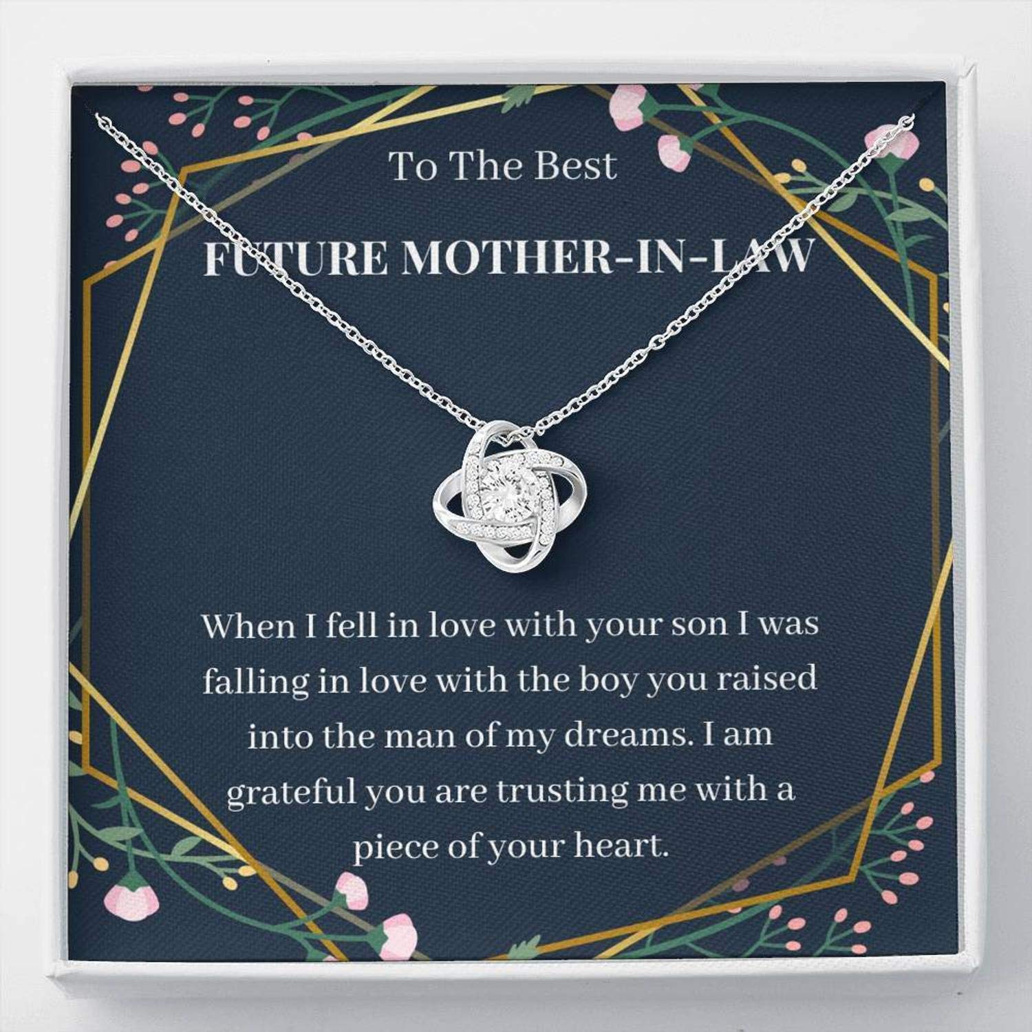 Love Knot Pendant Necklace - Mother-in-Law Gift for Birthday & Christmas