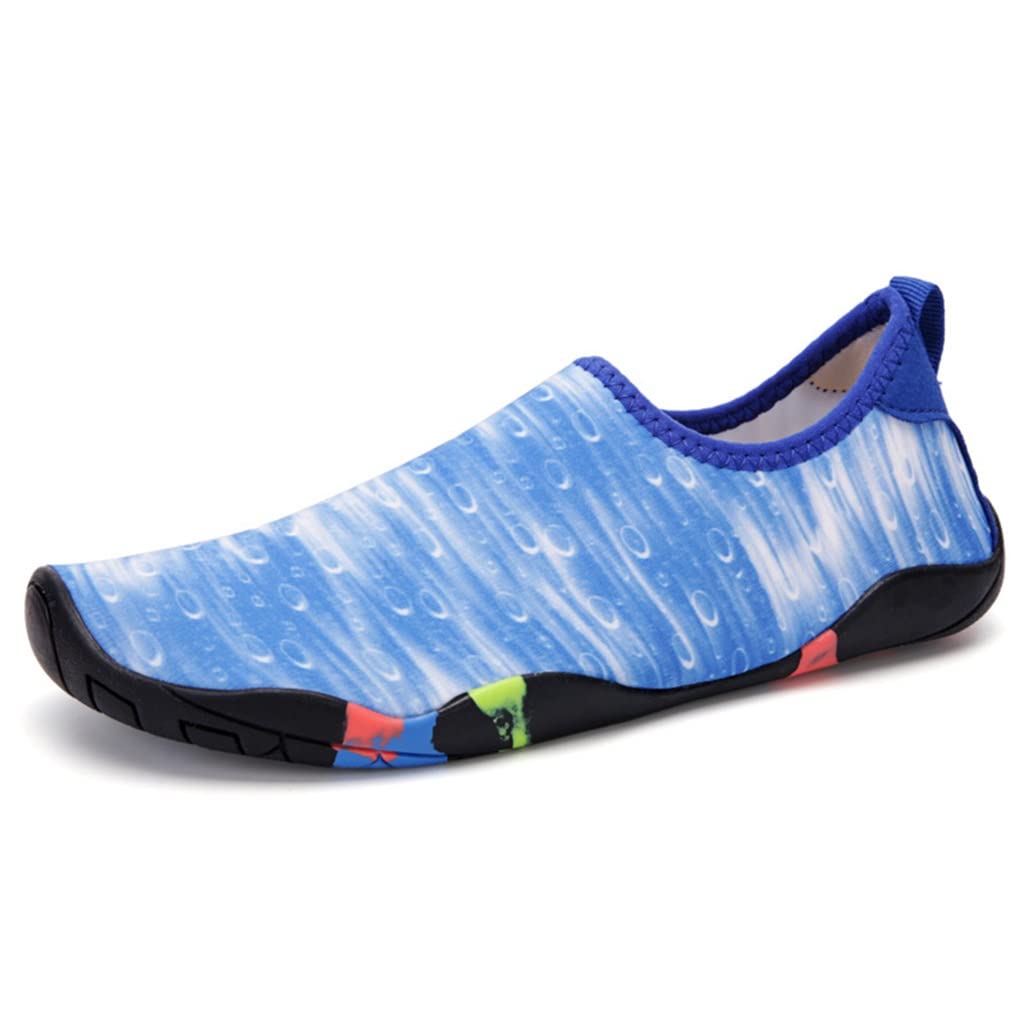 XyyrYS Quick-Dry Barefoot Water Shoes for Swimming, Snorkeling, Surfing, Diving & Beach Activities - Lightweight & Comfortable Outdoor Swim Shoes for Men & Women (Blue, Size 45) - Perfect for Pool, Ocean & Water Sports