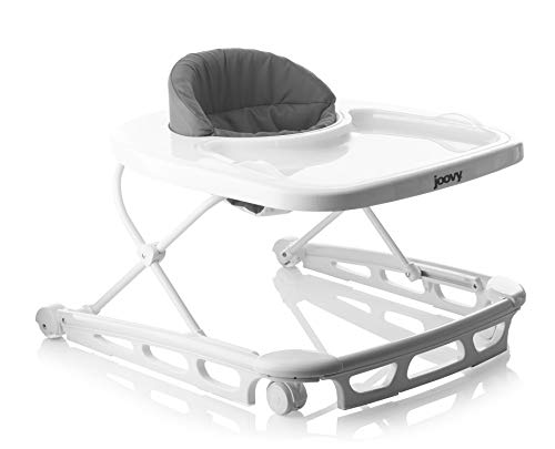 Joovy Spoon Walker - Adjustable Baby Walker with Activity Center for Infants & Toddlers | Safe & Fun Learning Toy for Home Use | Charcoal Gray