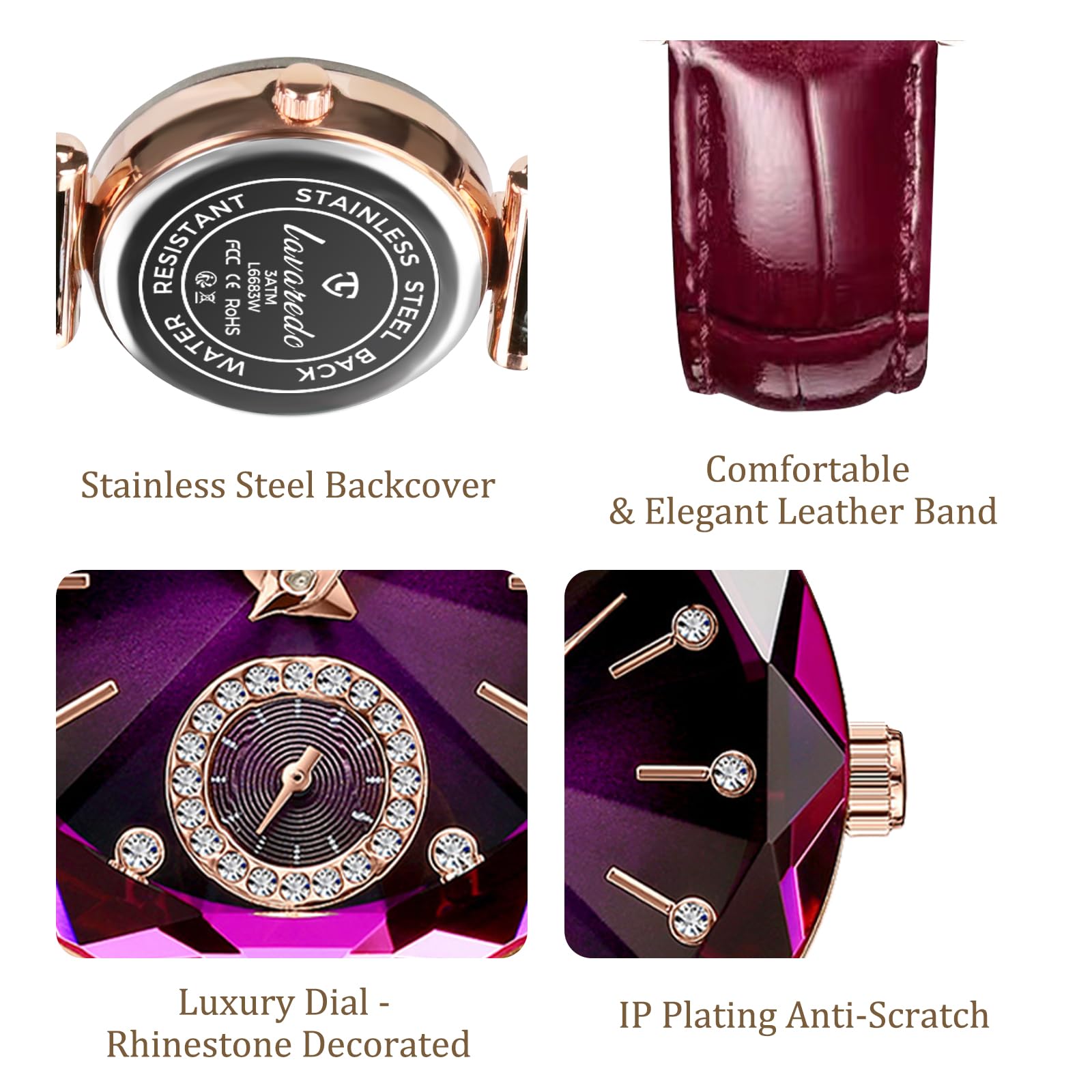 NN BEN NEVIS Women's Elegant Leather Strap Watch with Diamond Dial - Fashion Analog Wristwatch for Wedding, Anniversary & Birthday Gifts - Perfect for Office, Party & Special Occasions