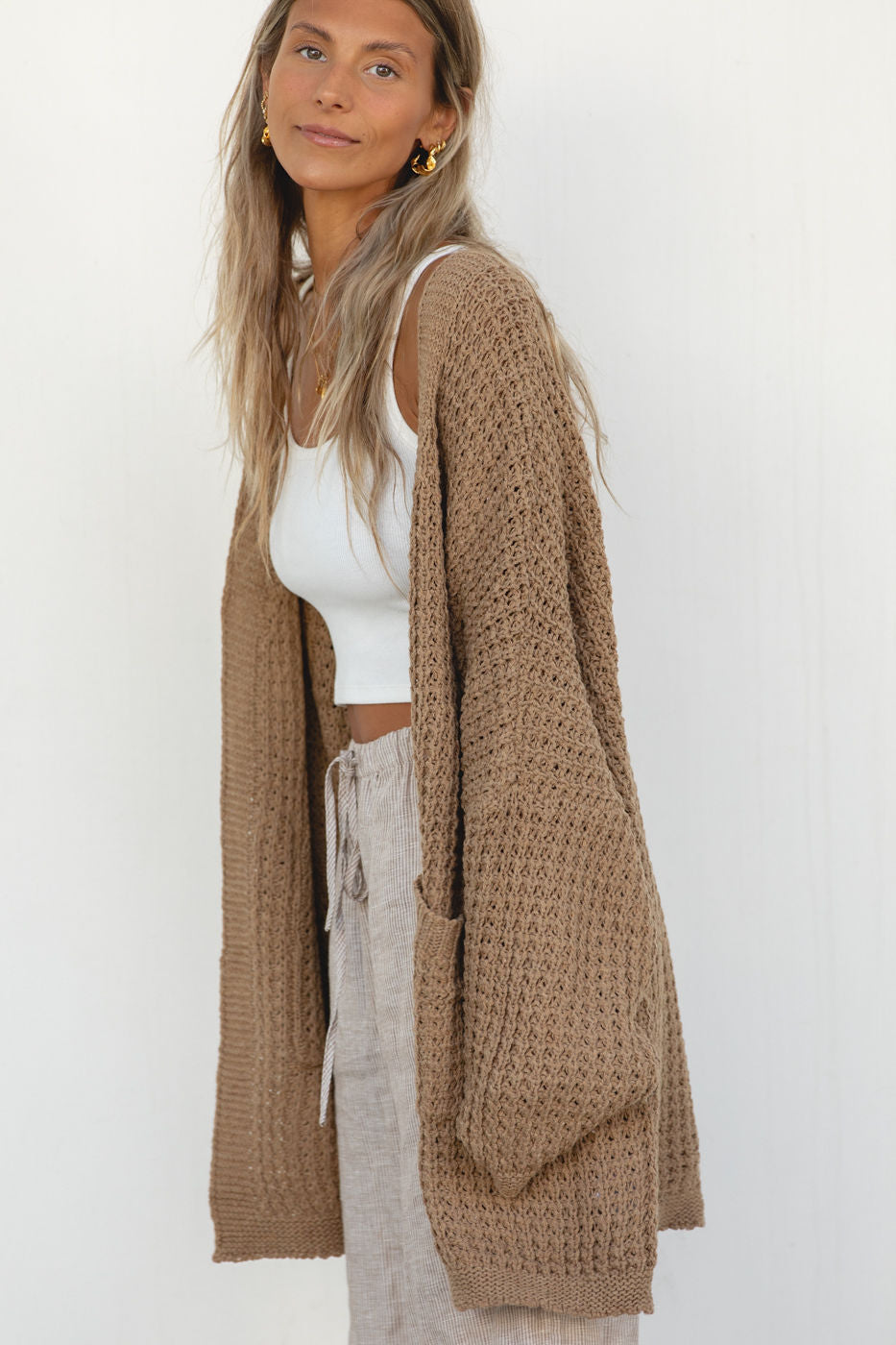 Lottie Oversized Cable Knit Cardigan for Women - Cozy Long Chunky Knit Sweater Open Front - Perfect for Fall, Winter & Layering Outfits