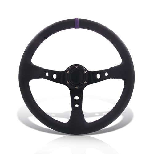 PVC Leather / Black Center / Purple Stitching