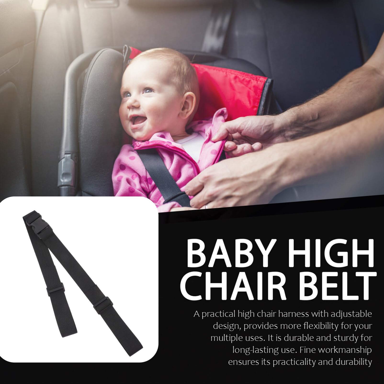 NUOBESTY 3-Pack Adjustable Baby High Chair Safety Straps - Secure Harness for Dining Chairs, Travel & Home Use - Perfect for Restaurants, Airplanes & Toddler Mealtime Safety