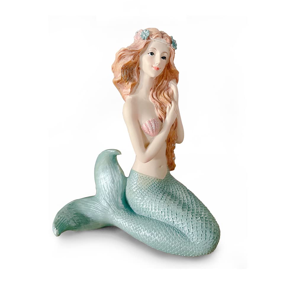 Handcrafted Resin Mermaid Statue - Elegant Mermaid Figurine for Home Decor, Bathroom, Living Room & Office Desk | Perfect Gift for Mermaid Lovers & Beach-Themed Interior Design