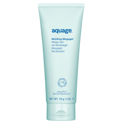 Aquage Molding Megagel 4 oz - Strong Hold Styling Gel for All Hair Types - Perfect for Curly, Wavy & Straight Hair Styling at Home or Salon