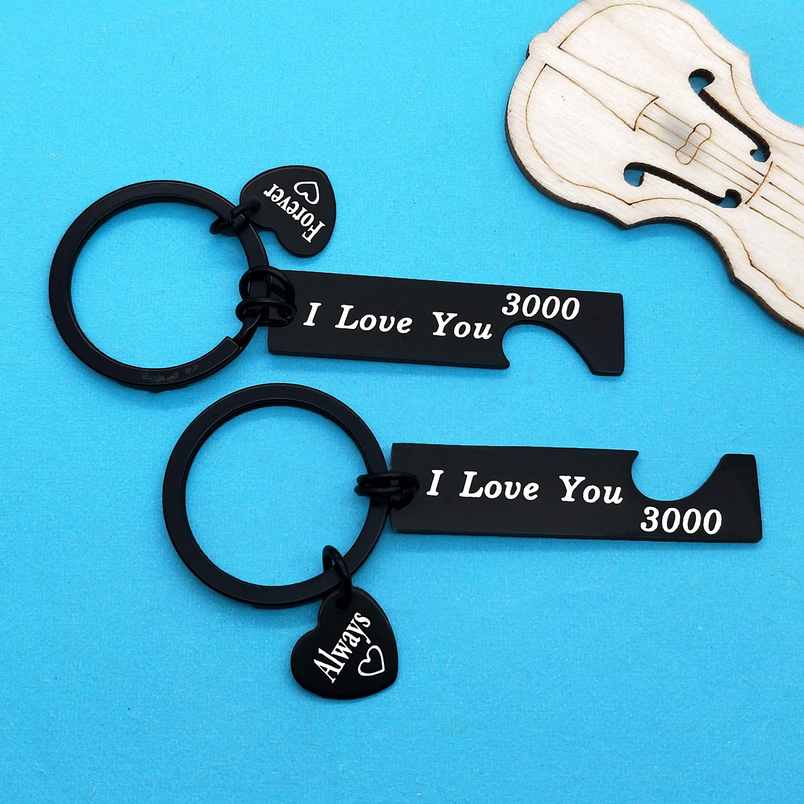 I Love You 3000 Keychain - Romantic Valentine's Day Gift for Boyfriend, Girlfriend, Husband or Wife - Perfect Couples Gift for Christmas, Birthday & Anniversary - Cute Love Token for Everyday Carry & Special Moments