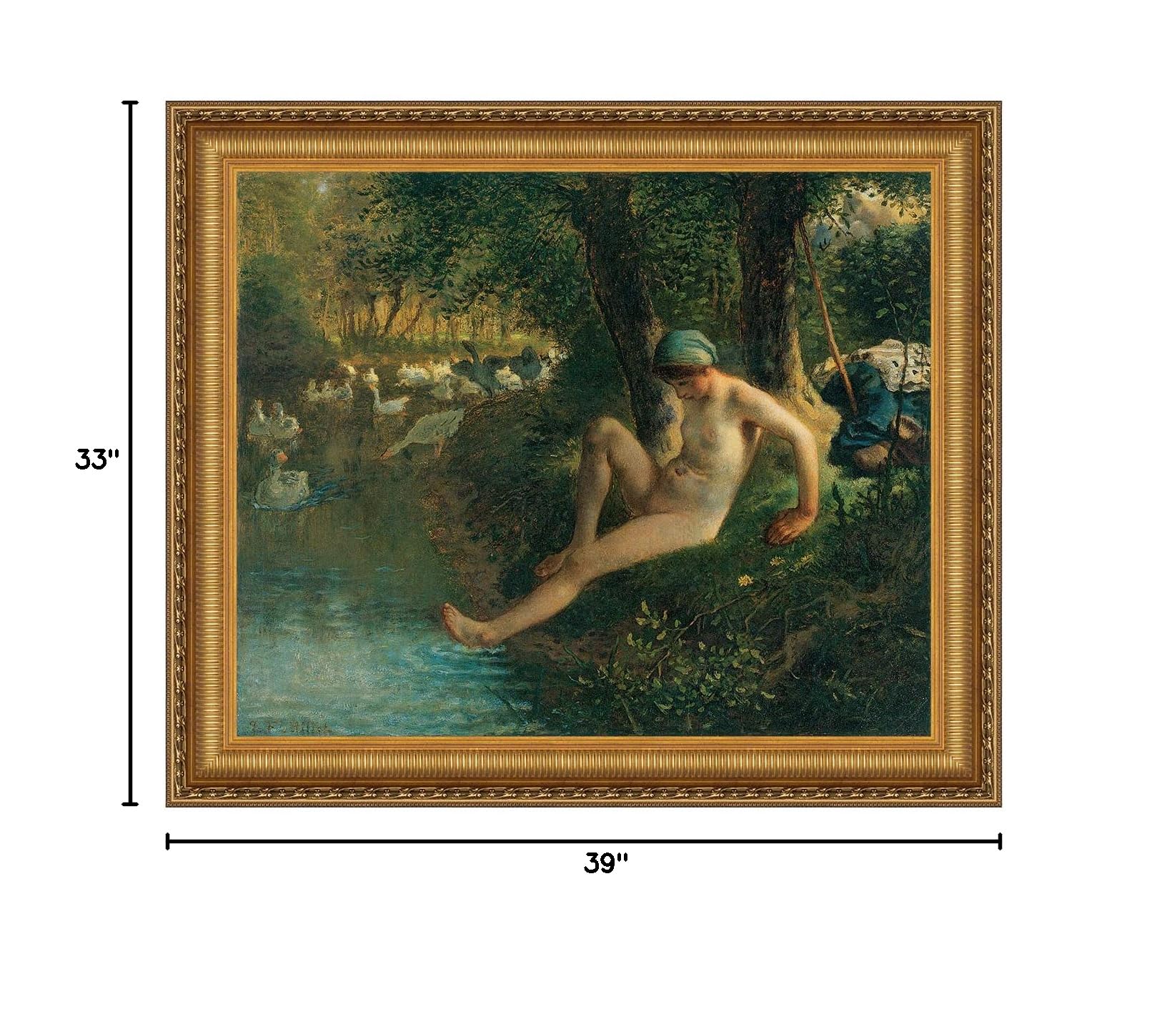 Design Toscano The Goose Girl, 1863 - Large Canvas Art Reproduction Painting for Living Room, Bedroom & Office Wall Decor