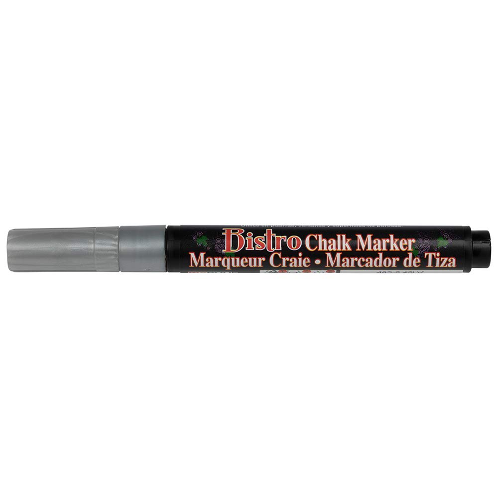 JAM PAPER Dustless Erasable Chalk Markers - Fine Point Liquid Chalk Pen for Whiteboards, Glass & Windows - Non-Toxic Silver Marker - Perfect for Restaurants, Classrooms & DIY Crafts
