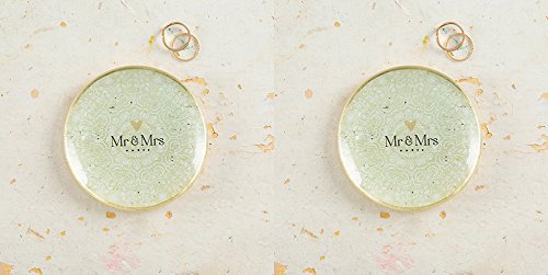 Natural Life Set of 2 Oval Glass Trays - Mr. & Mrs. Serving Plates for Wedding, Anniversary & Home Decor | Elegant Appetizer & Dessert Display