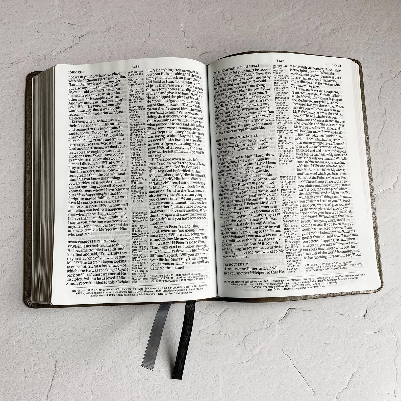 Hand Illustrated Laser Engraved NASB Bible - Large Print Reference Bible with Brown Leather Cover | Custom Name Engraving Available | Perfect for Church, Bible Study & Gift Giving