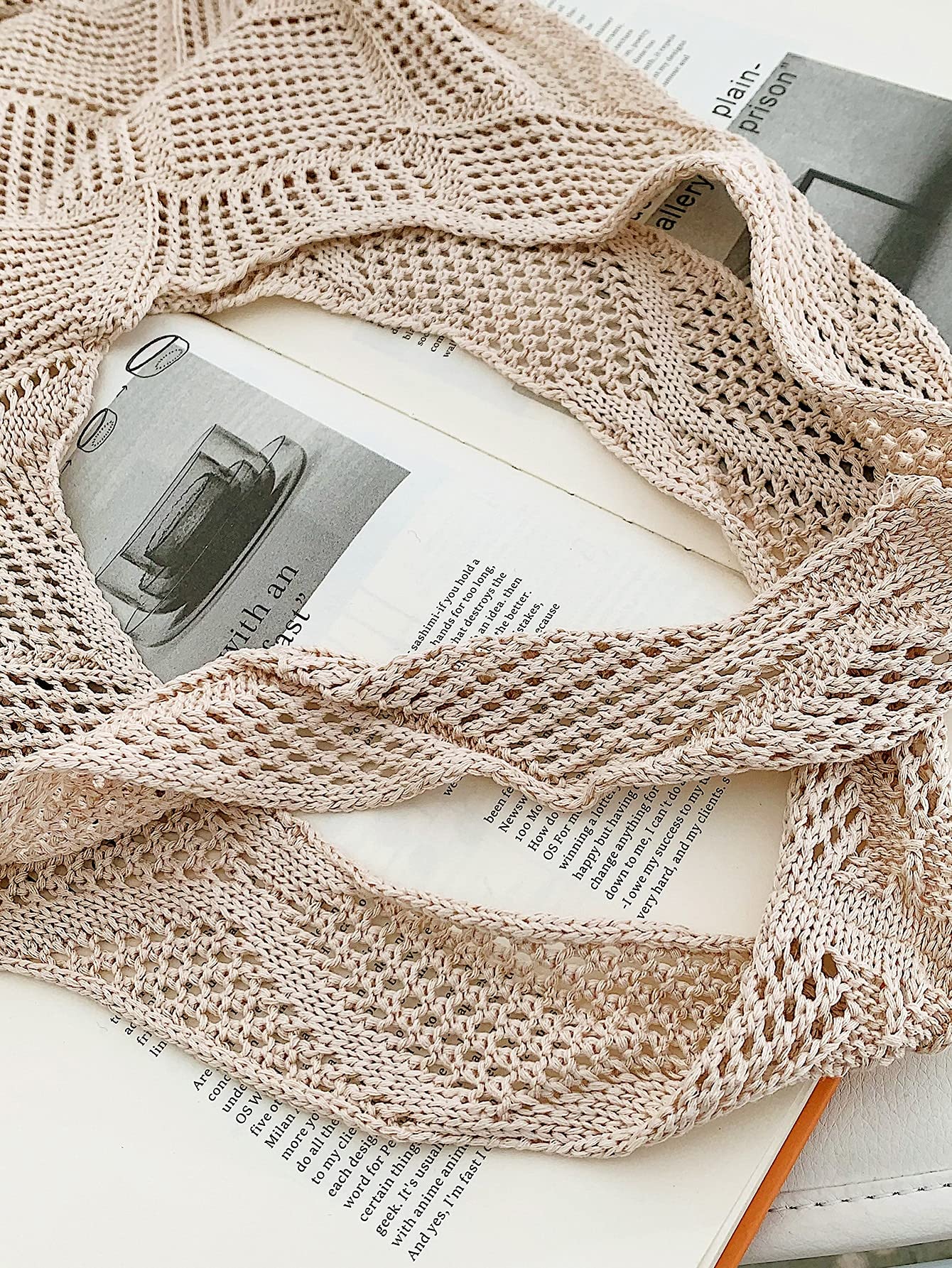 Verdusa Women's Knit Tote Bag - Stylish Shoulder Handbag for Summer, Beach, Shopping & Travel | Lightweight & Spacious Cotton Knit Purse for Women's Daily Use
