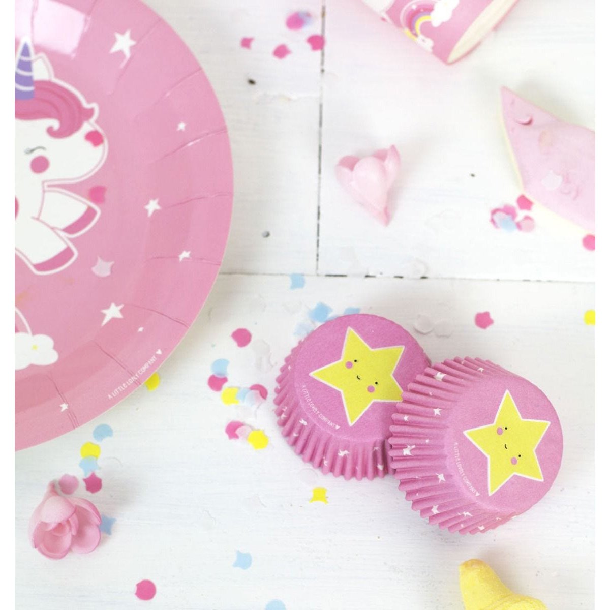 A Little Lovely Company Unicorn Cupcake Cases - 100 Count Baking Liners for Birthday Parties, Baby Showers & Themed Events