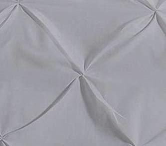 Premium 3-Piece All-Season Goose Down Comforter Set - 500GSM, 600TC 100% Cotton, Pinch Pleated Design with Corner Tabs | Ultra Warm & Lightweight for Full/Queen Bed | Ideal for Cozy Winter Nights & Luxury Bedroom Decor (Silver)
