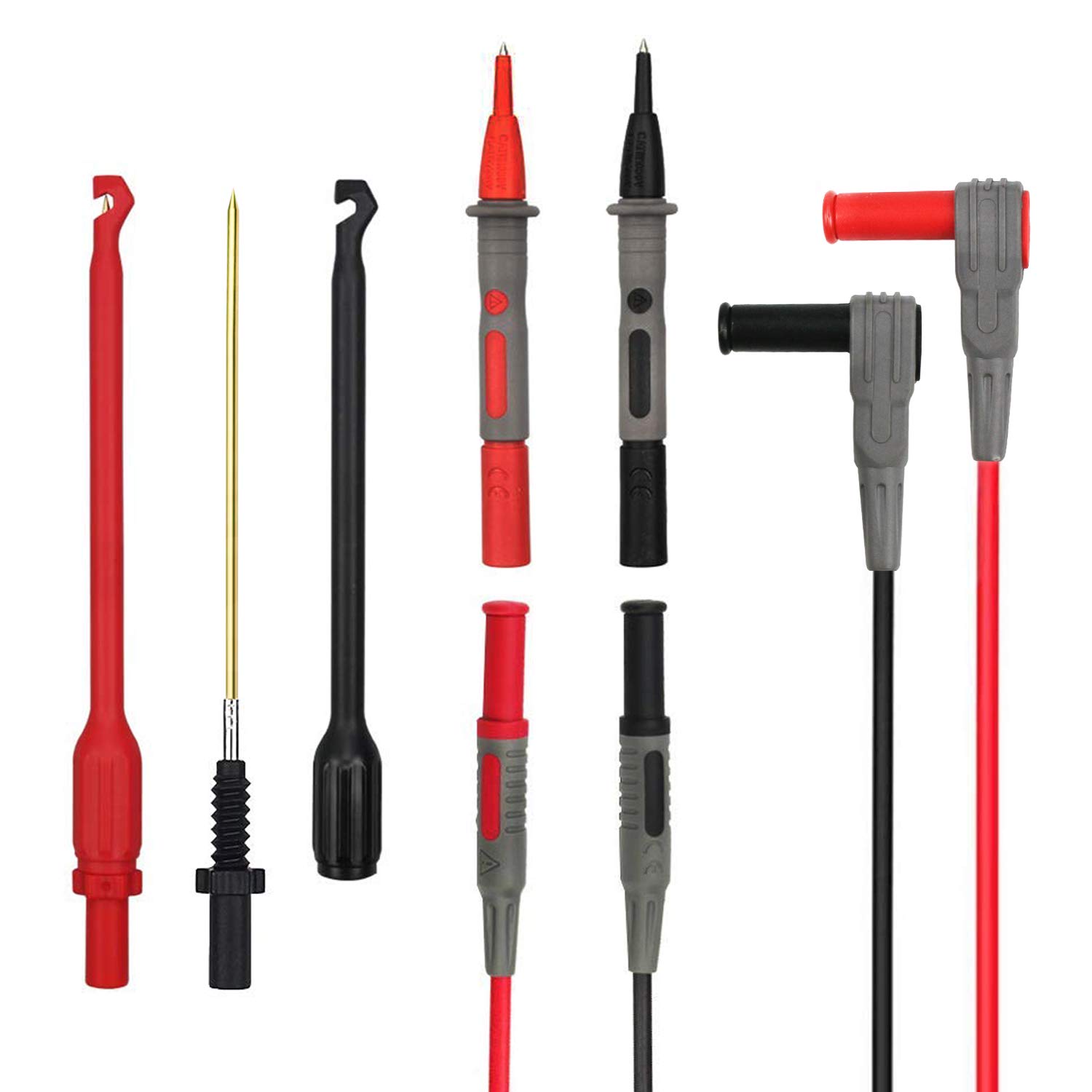 TKDMR 6 Pack Automotive Wire Piercing Probe Kit - Copper Back Probe Pins with Screw Thread for 4mm Banana Test Cables (Black & Red) - Perfect for Car Electrical Diagnostics & Circuit Testing