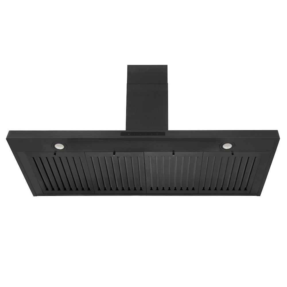 ZLINE 48 Inch Professional Kitchen Package - Black Stainless Steel Dual Fuel Range & Convertible Vent Hood (2KP RABRH48) | Perfect for Home Chefs & Modern Kitchens