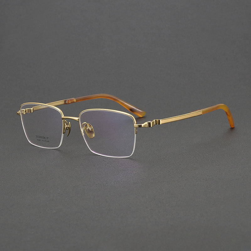 Vintage Titanium Glasses Frame - Deryle Natural Horn Series | Lightweight & Durable Eyewear for Men & Women | Perfect for Reading, Driving & Fashion Accessories