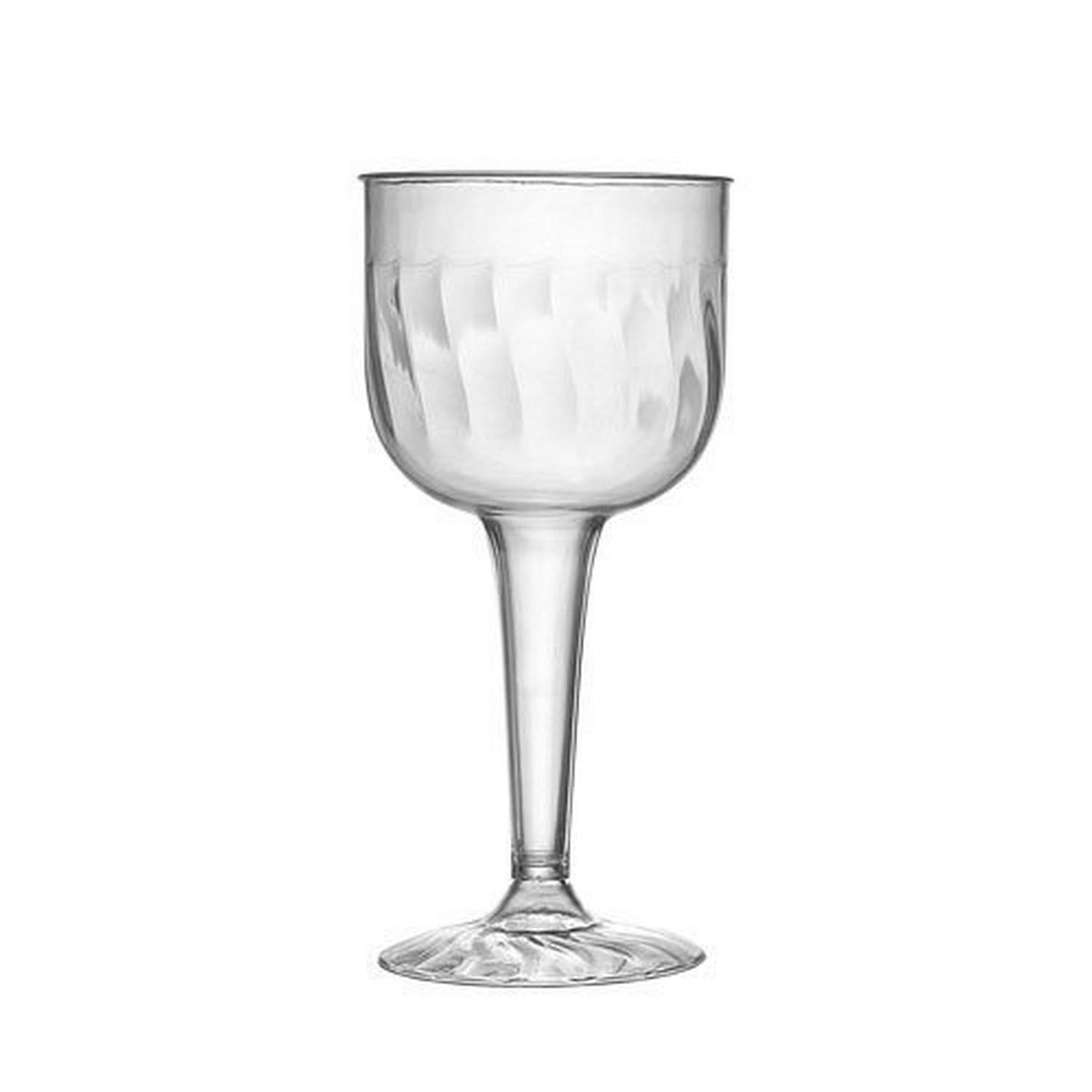 8 oz Clear Plastic Wine Glasses - 96-Pack Disposable One-Piece Goblets for Parties, Weddings & Outdoor Events | Durable Flairware Cups by Fineline Settings 2209