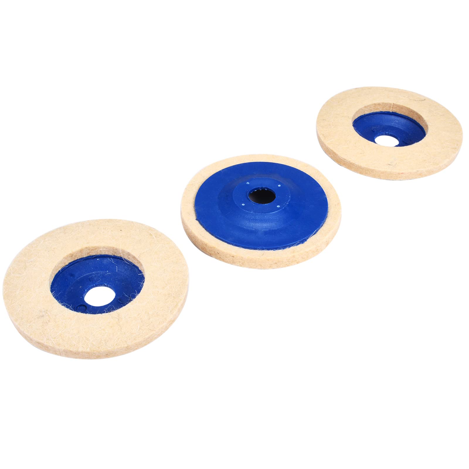 3-Pack 4-Inch Wool Polishing Wheels - Buffing & Grinding Felt Discs for Wood, Metal & Abrasive Tools - Perfect for DIY Projects, Jewelry Making & Automotive Polishing