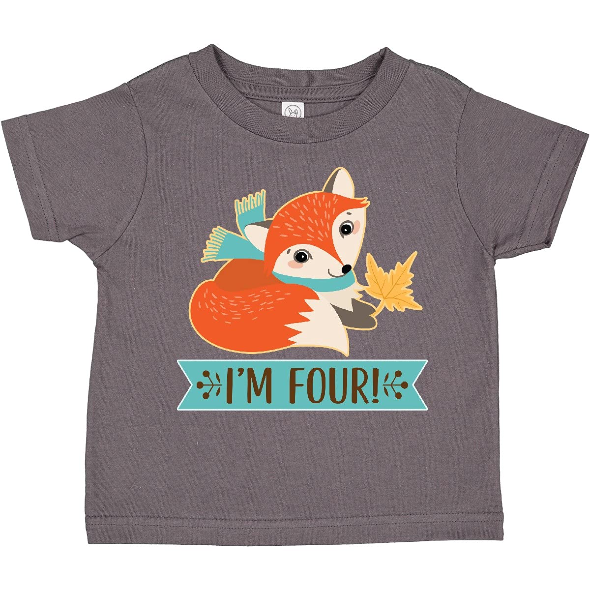 4th Birthday Fox Toddler T-Shirt - Cute 4 Year Old Kids Shirt for Boys & Girls | Perfect Birthday Party Outfit & Gift
