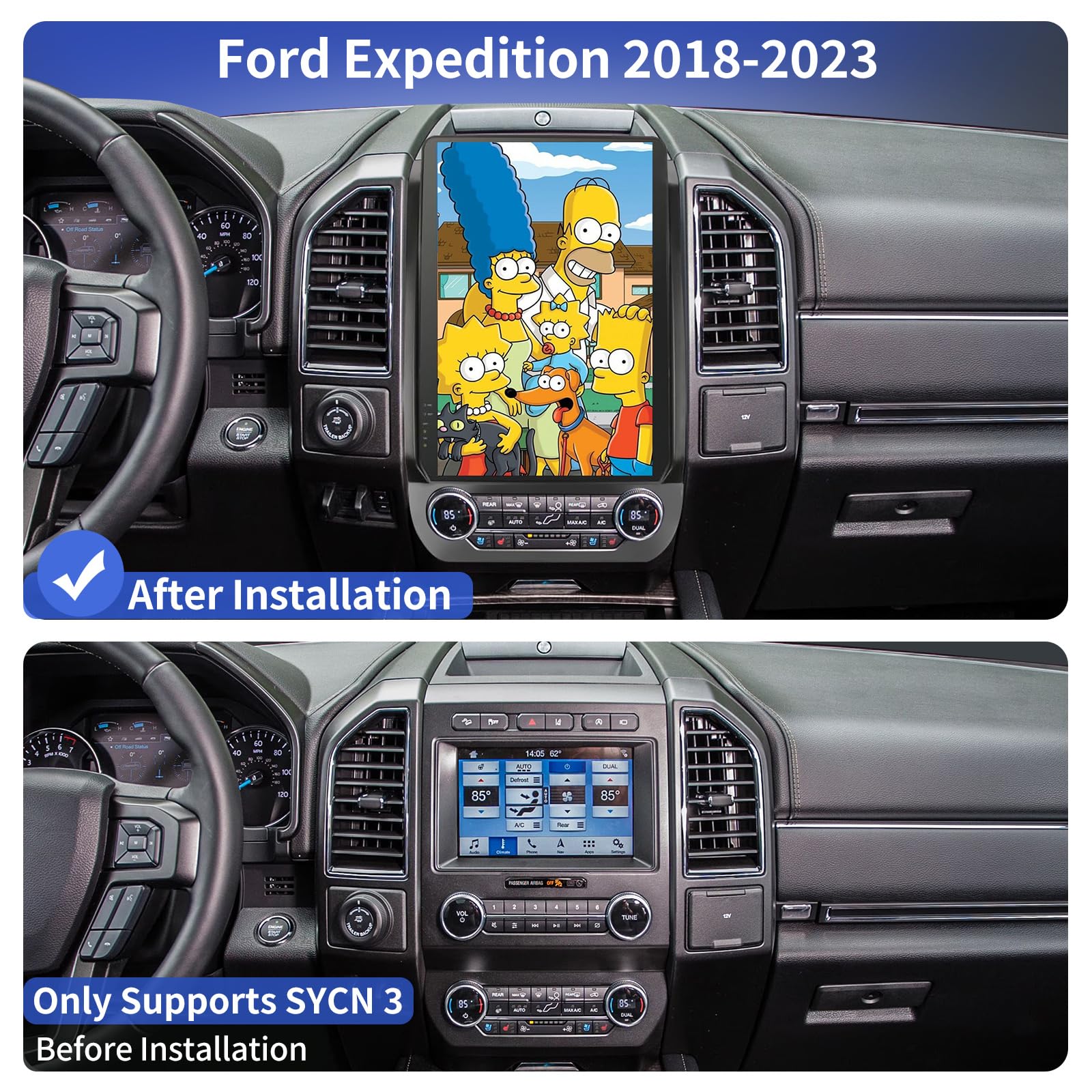 Qualcomm 128GB ROM Android 11 Car Stereo for Ford Expedition Limited 2018-2023 | 14.4