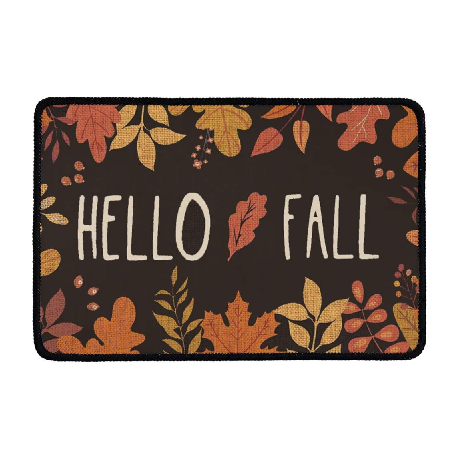 Belidome Hello Fall Maple Leaf Doormat - Non-Slip Durable Absorbent Thanksgiving Welcome Rug for Home Decor | Perfect for Front Door, Porch, and Autumn Party Decoration