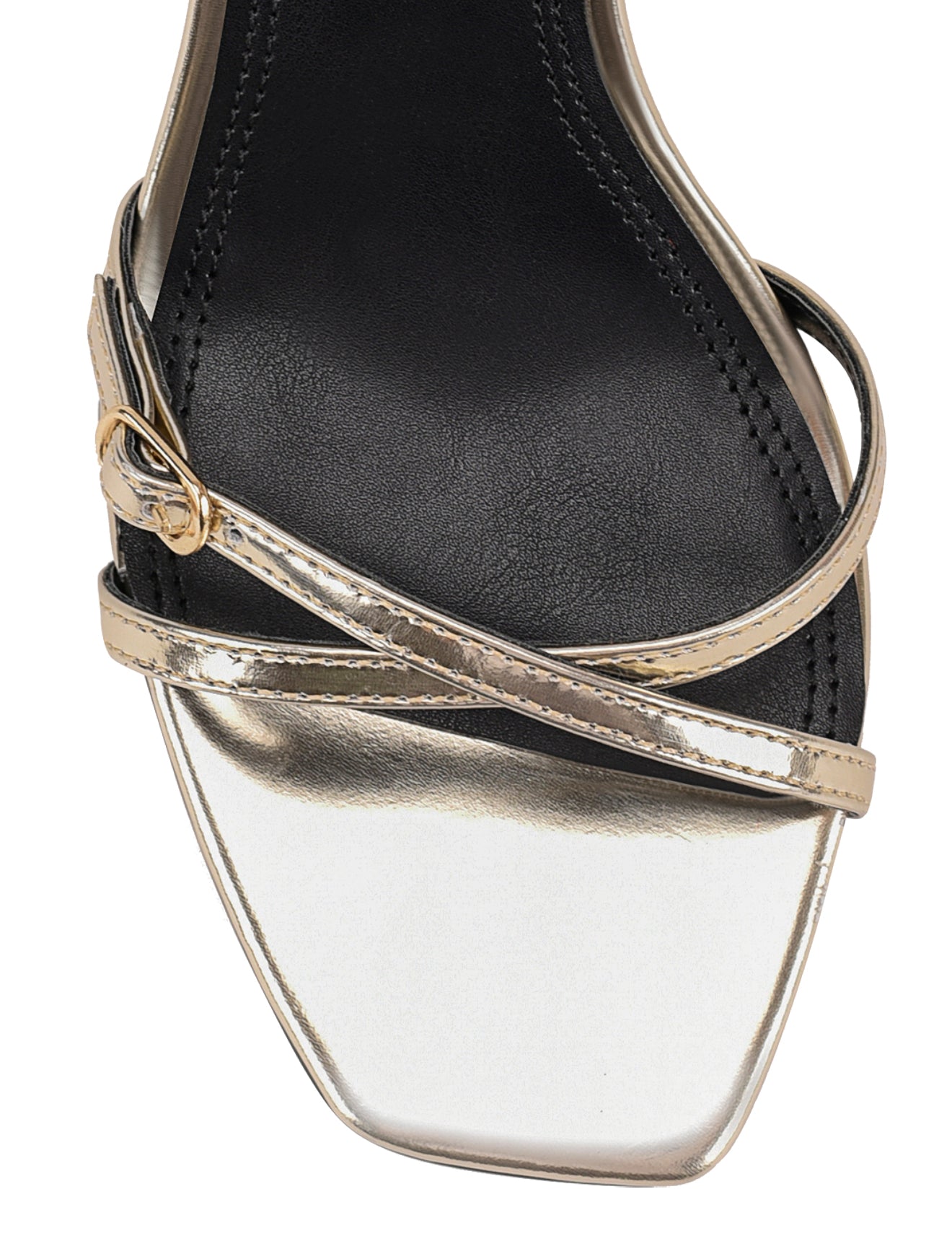 Niah Strappy Sandals - Gold Mirror Metallic Leather Women's Dress Sandals for Wedding, Party & Evening Wear | Comfortable Heels for Special Occasions