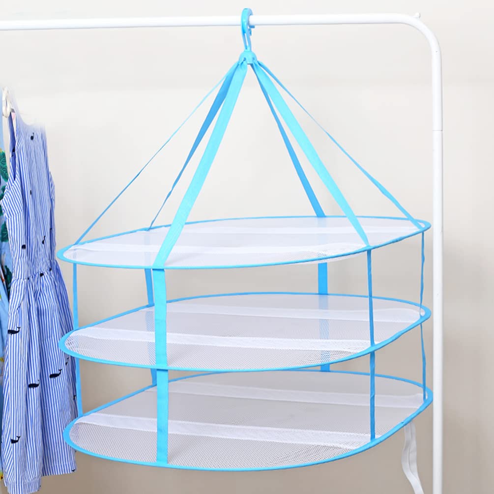 Collapsible Drying Rack for Clothes - 3-Tier Mesh Laundry Basket for Socks, Sweaters & Towels | Foldable Space-Saving Clothes Dryer | Perfect for Apartments, Camping & Solar Dehydrating