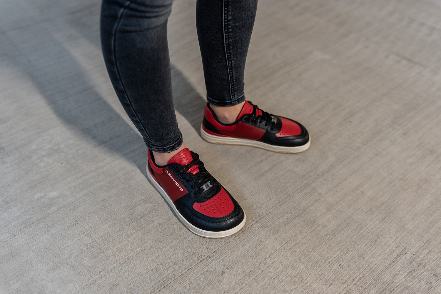 Barefoot Sneakers for Men & Women - Barebarics Wave Black & Red Minimalist Shoes | Lightweight & Flexible for Running, Walking & Gym Workouts