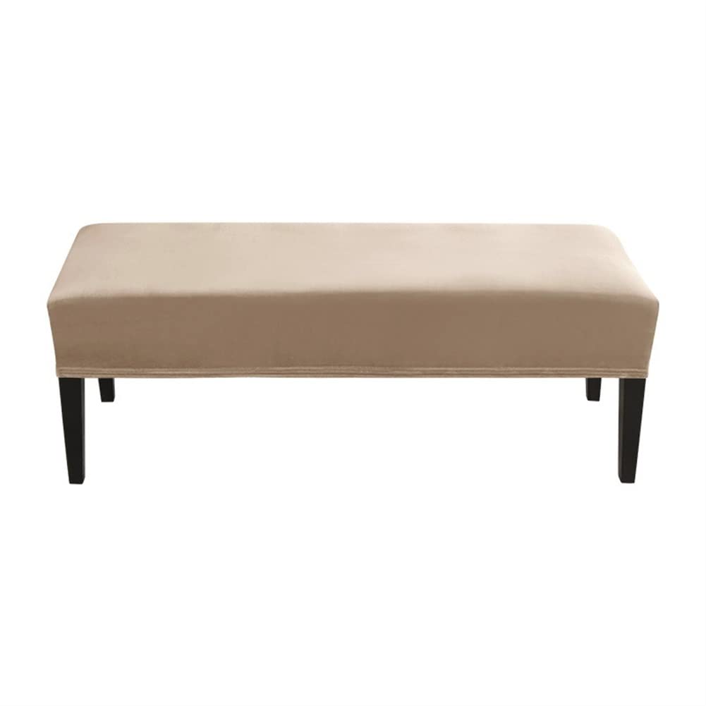 GXLONG Stretchable Removable Bench Seat Cover - Rectangle Upholstery Protector for Dining Room, Bedroom, Living Room & Kitchen (Camel Color) - Perfect for Sofas, Window Seats & Entryway Benches