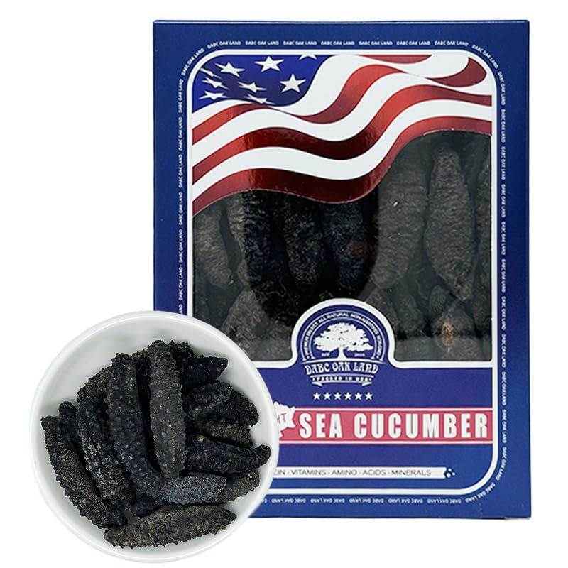 Premium Wild-Caught Atlantic Black Pin Sea Cucumber - Sun-Dried, All-Natural Nutritious Supplement (8oz Box) | Rich in Collagen & Protein for Immune Support, Post-Workout Recovery & Traditional Chinese Cuisine