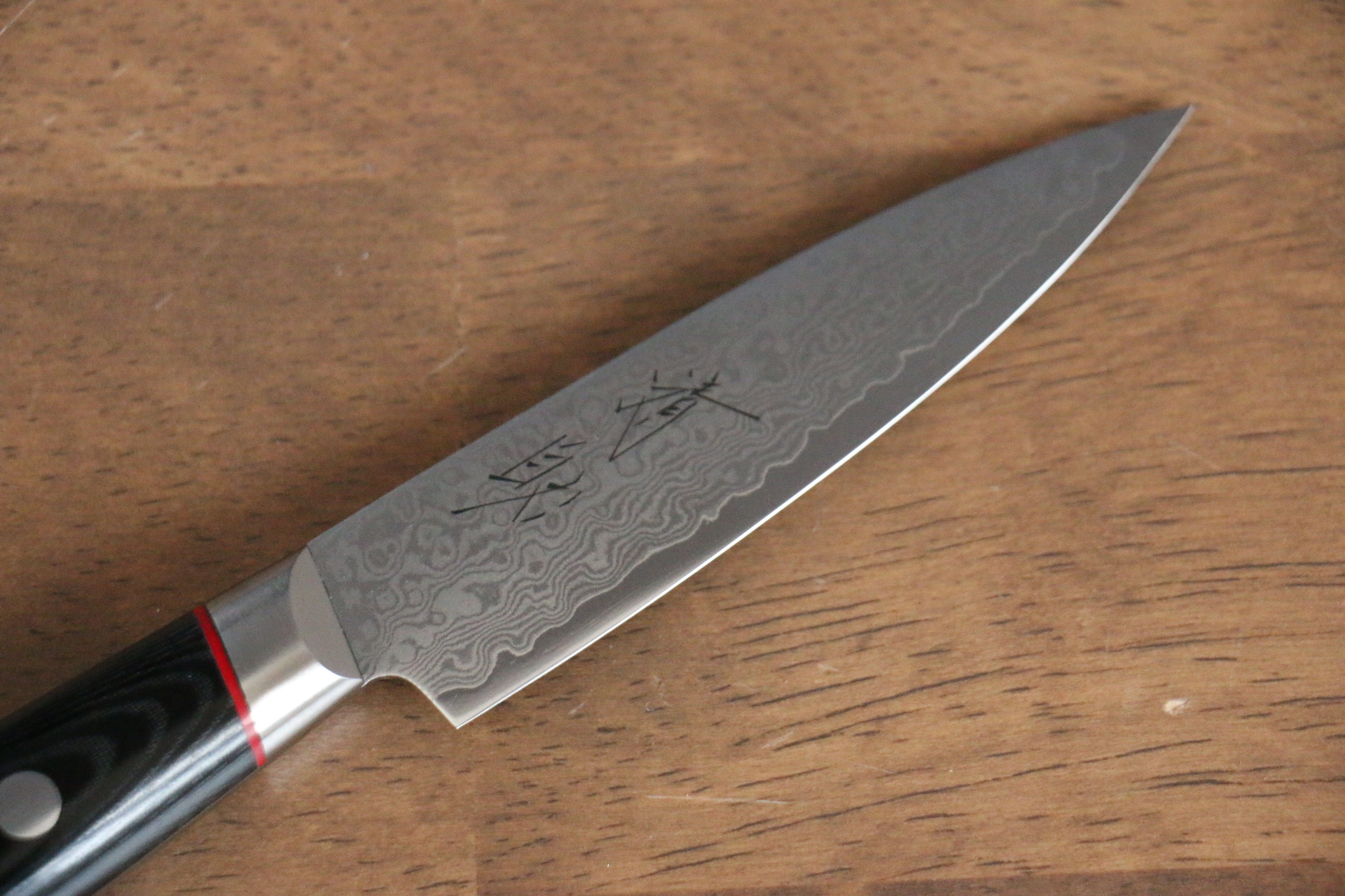 Premium Seisuke Saiun VG10 Damascus Paring Knife 90mm - Black Micarta Handle - Sharp Kitchen Knife for Peeling, Slicing & Precision Cutting Fruits & Vegetables