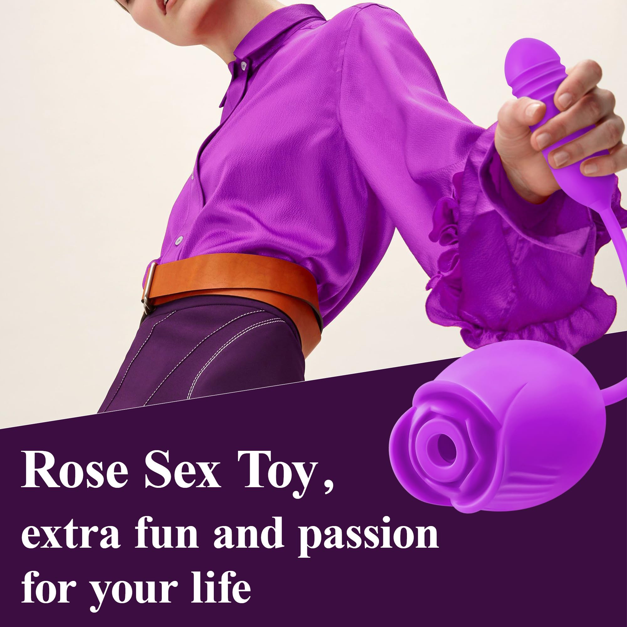 Upgraded Rose Vibrator for Women - 18 Suction & Thrusting Modes G-Spot & Clitoral Stimulator, Adult Sex Toy for Couples Pleasure - Perfect for Solo Play, Foreplay & Spicing Up Relationships
