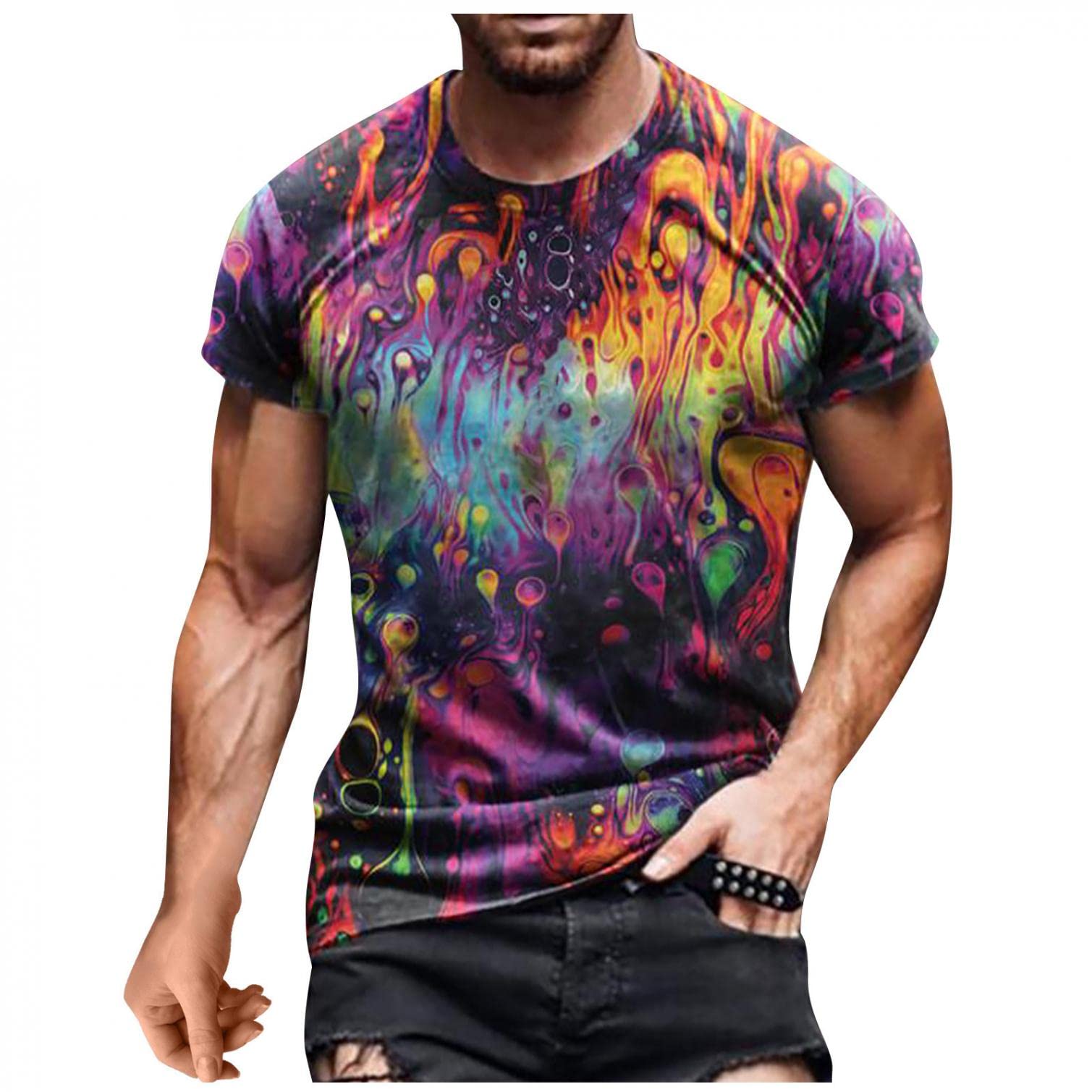 Men's 3D Graphic T-Shirts | Summer Optical Illusion Tees with Cool Designs | Short Sleeve Shirts for Casual Wear & Outdoor Activities