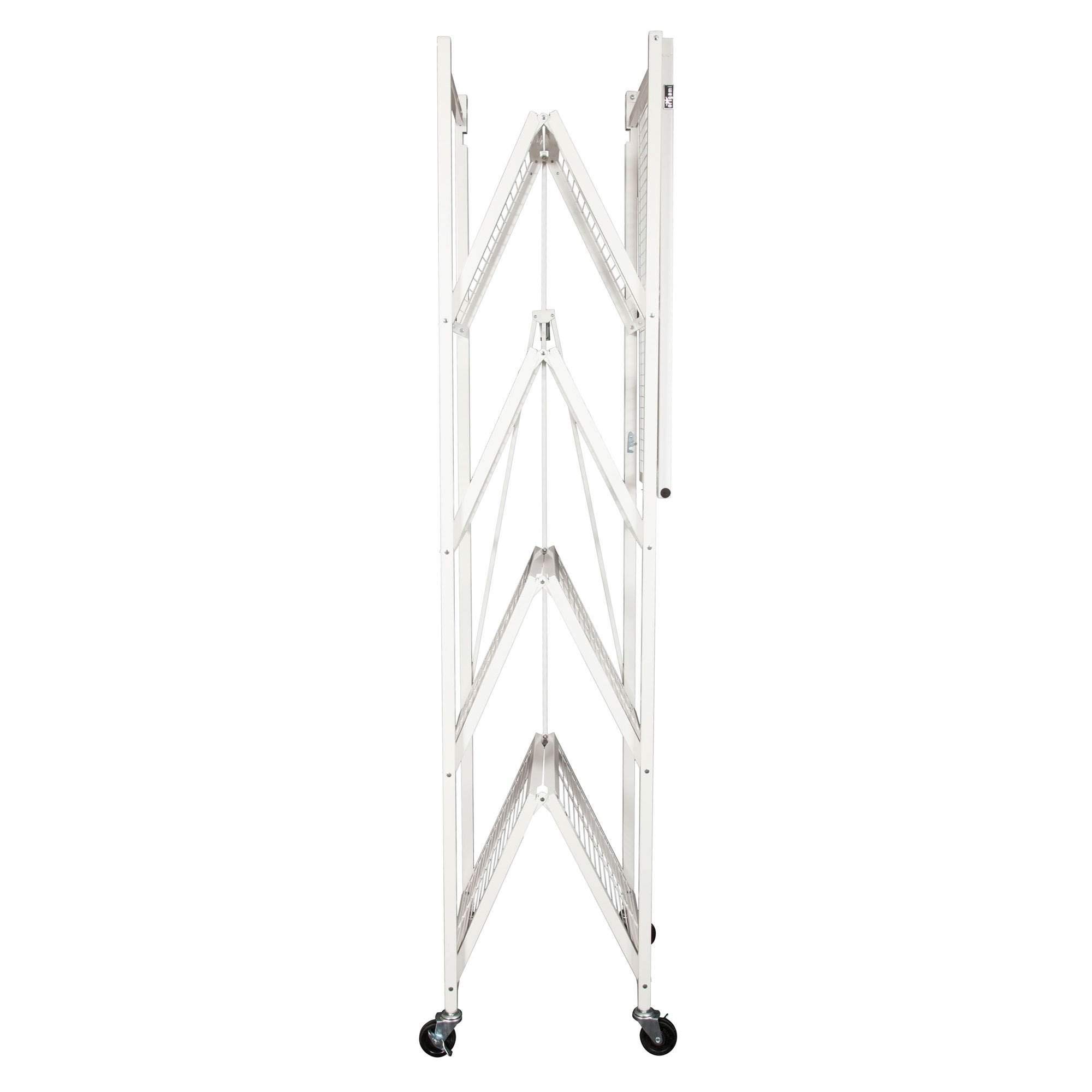 Foldable 5-Tier Storage Shelf with Wheels - No Assembly Needed, White & Multiple Colors - Space-Saving Organizer for Home, Kitchen, Office, Garage & Dorm Room