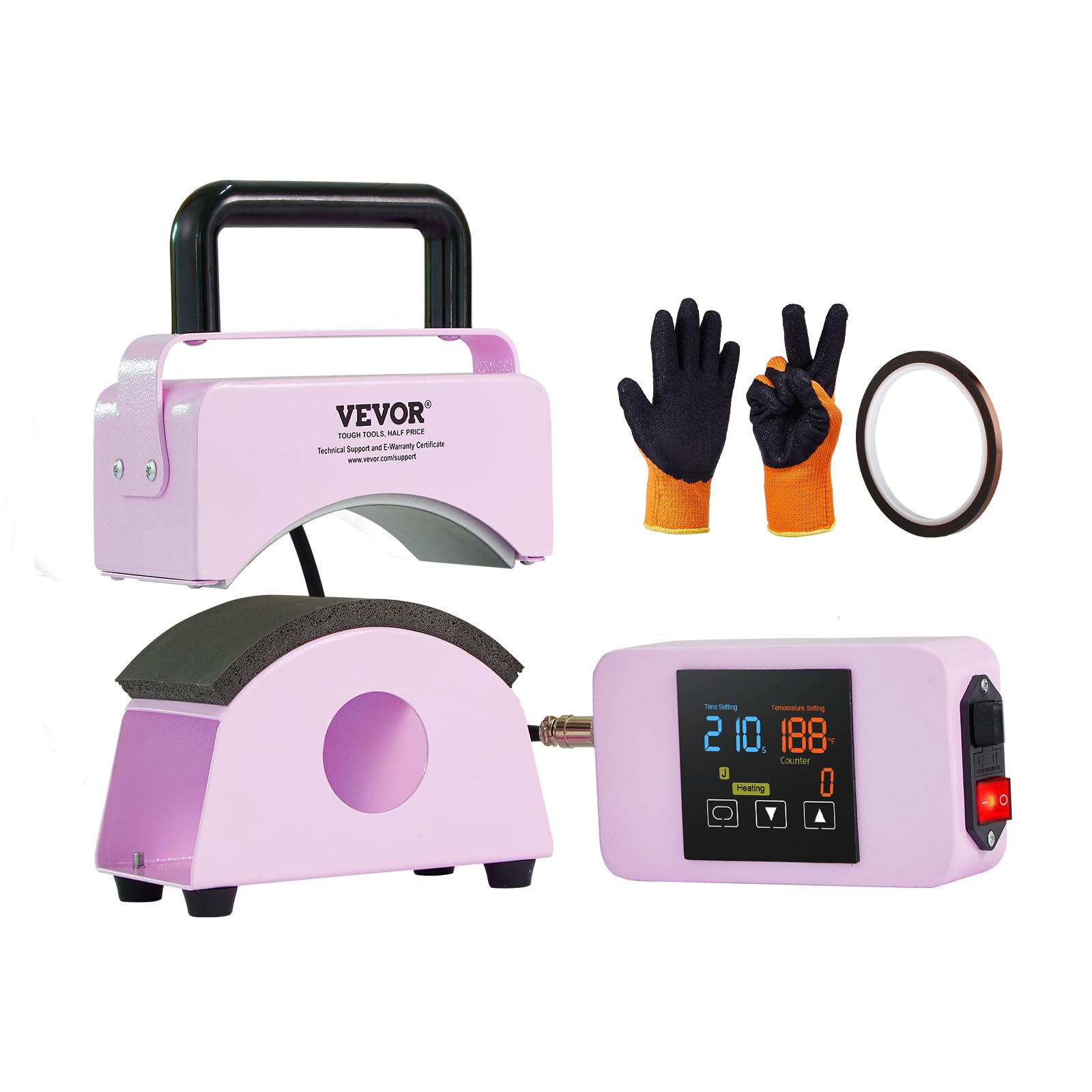 VEVOR Mini Hat Heat Press Machine for Caps with 5.9x3.15